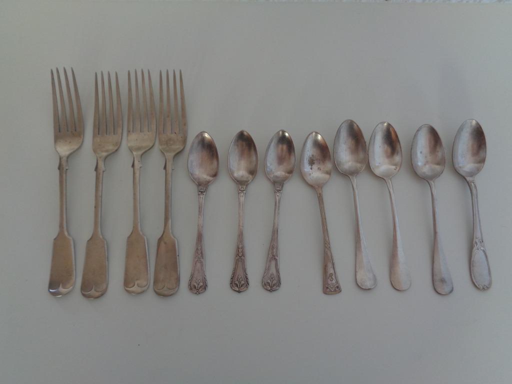 Lot de 12 pièces couverts anciens, Enlèvement ou Envoi