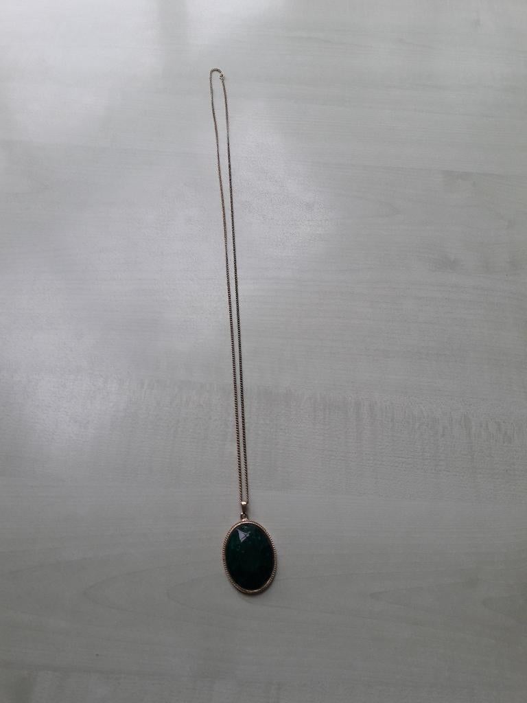 Nieuwe ketting met groene hanger., Bijoux, Sacs & Beauté, Enlèvement ou Envoi, Neuf, Vert