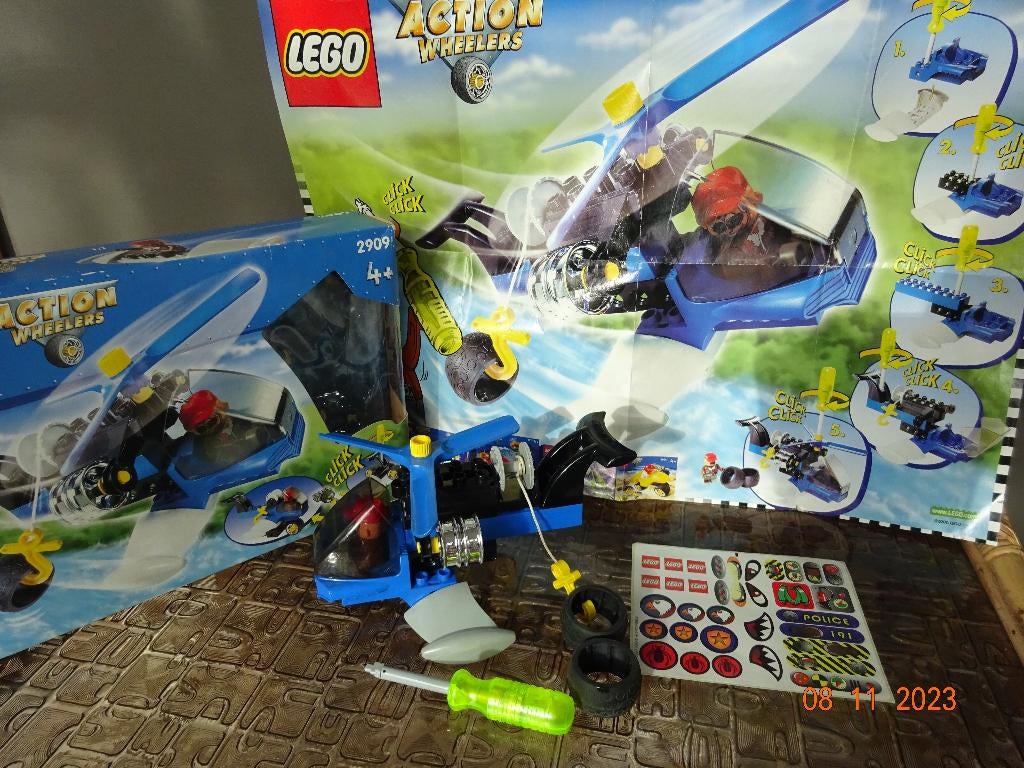 Lego 2909 Duplo Toolo Action Wheelers Helicopter*VOLLEDIG*, Enlèvement ou Envoi, Ensemble complet, Duplo