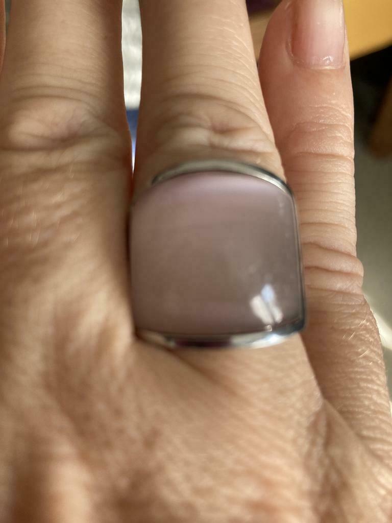 Ring in edelstaal met roze steen maat52 twice as Nice, Enlèvement ou Envoi, Comme neuf