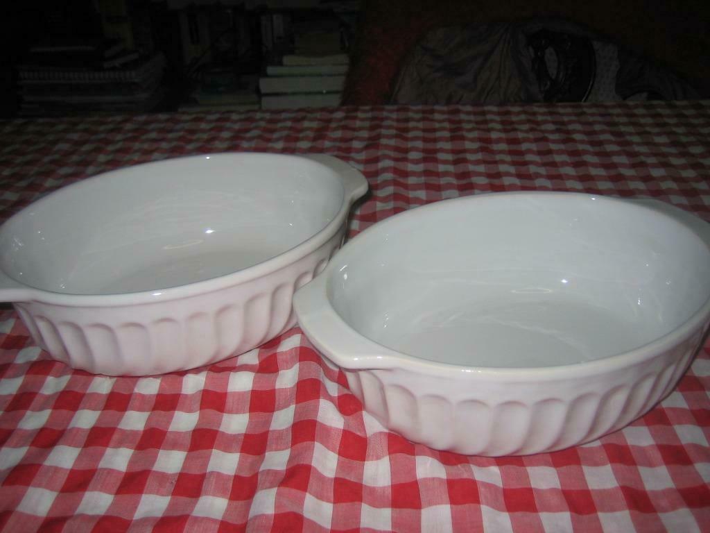 Set van 2 witte stenen  serveerkommen, Nieuw, Ophalen of Verzenden, Kom(men), Effen