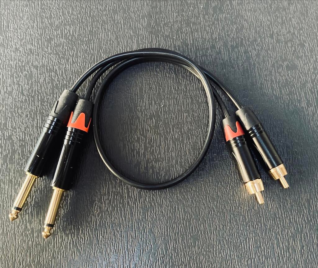 Double Câble stéréo vers 2x Jack - 2x RCA, Musique & Instruments, Enlèvement ou Envoi, Neuf, Appareillage