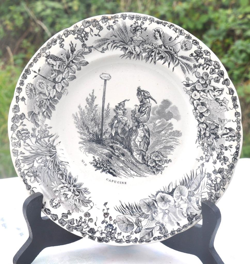 assiette creil et montereau n11 decor et texte, Enlèvement ou Envoi