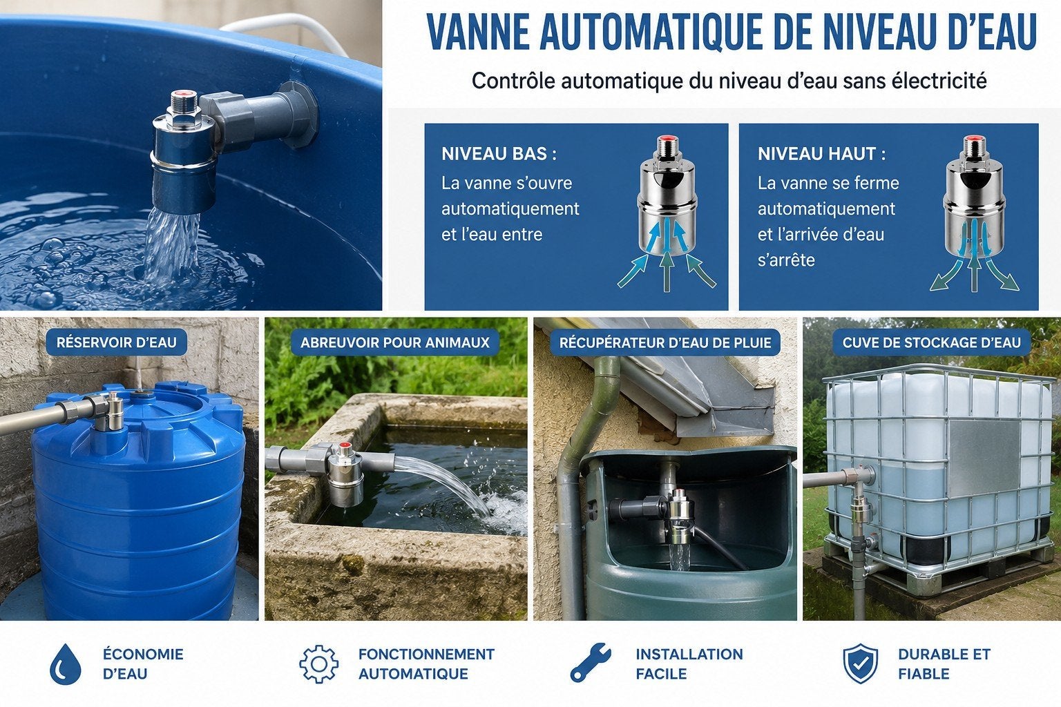 Vanne automatique de niveau d'eau 1" neuve, Neuf, Pompe de bassin
