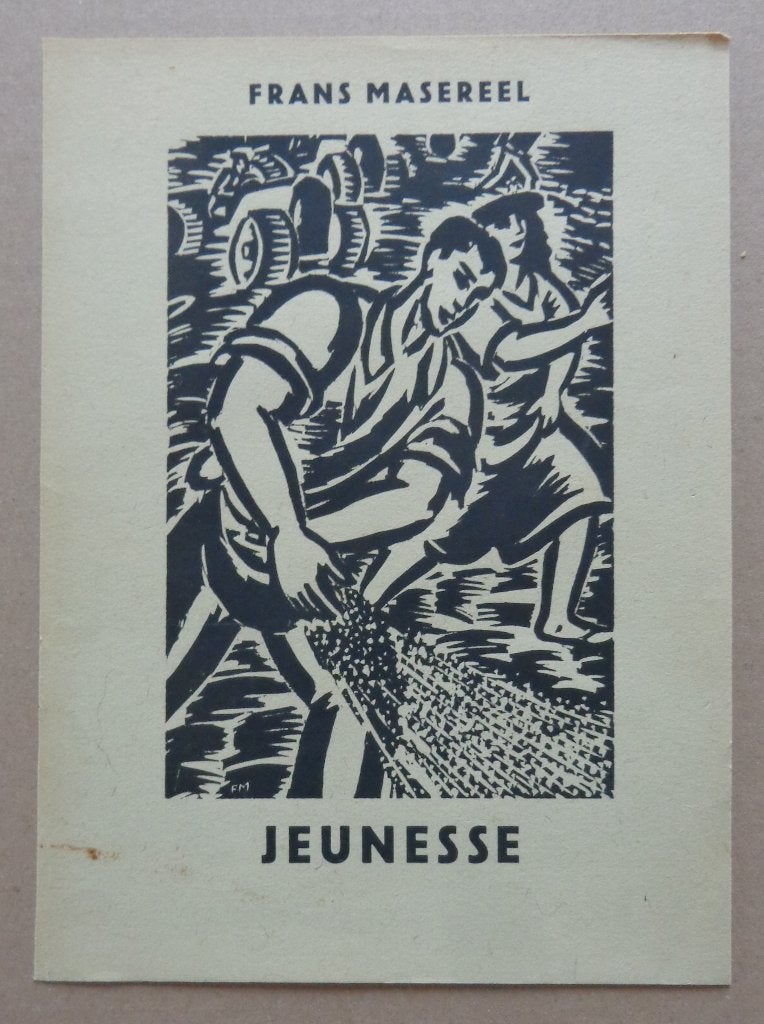 FRANS MASEREEL / JEUNESSE / 2x ZW-W HOUTSNEDE / 28x20cm 1948, Antiquités & Art, Art | Lithographies & Sérigraphies, Édition limitée