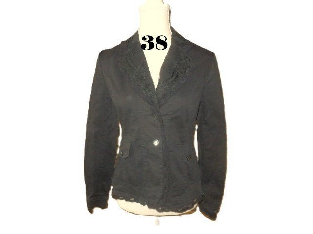 (44)- veste femme t.38 noir - folia -, Kleding | Dames, Maat 38/40 (M), Zwart, Ophalen of Verzenden, Zo goed als nieuw