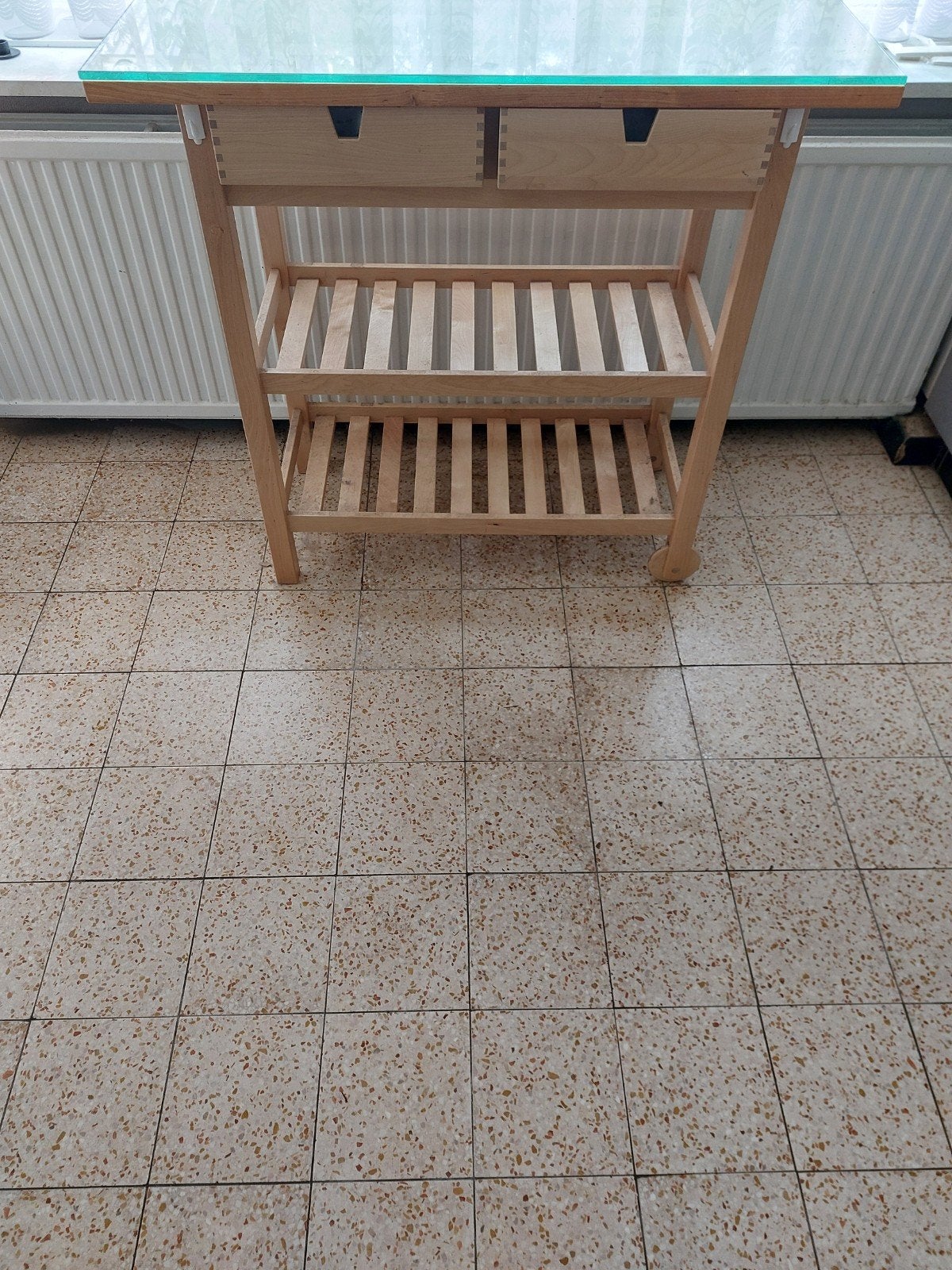 bijzettafel tafeltje met glazen blad, 25 à 50 cm, 50 à 100 cm, Comme neuf, Enlèvement