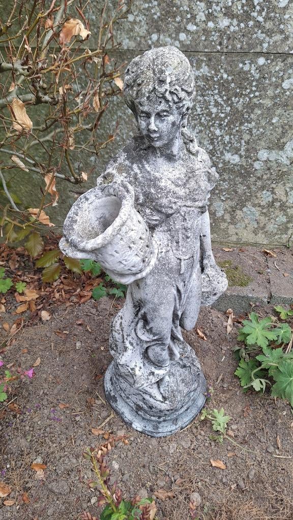 Tuinbeeld in beton, Tuin en Terras, Ophalen, Gebruikt, Beton, Mensenbeeld
