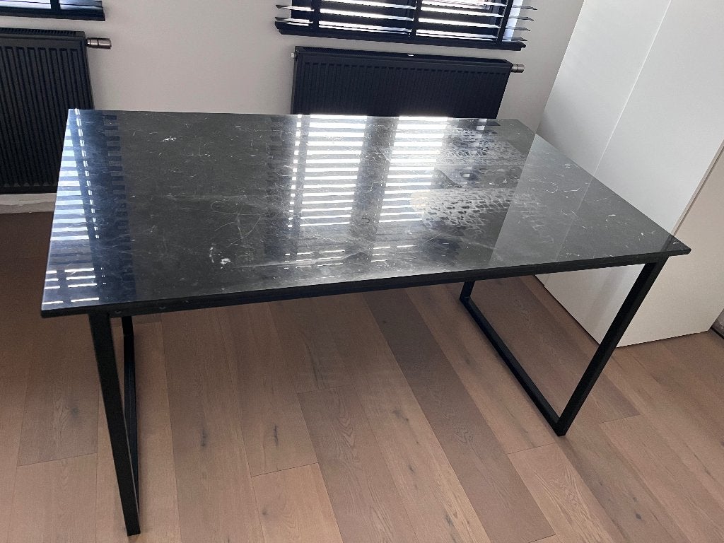 Eettafel marmer black 140x80x75, Ophalen, Overige materialen, 100 tot 150 cm, Marble chique
