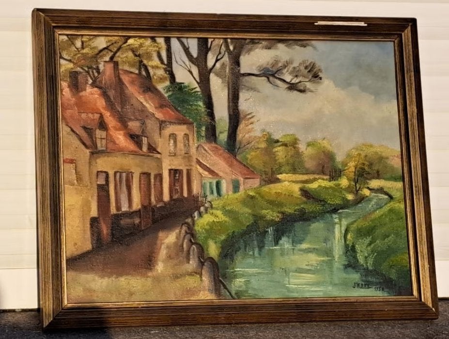 Huile sur toile signe j lebon, Ophalen of Verzenden, Doek