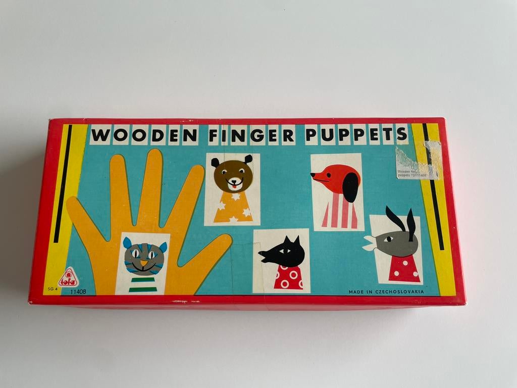 Vintage houten vingerpopjes, Ophalen of Verzenden, Zo goed als nieuw