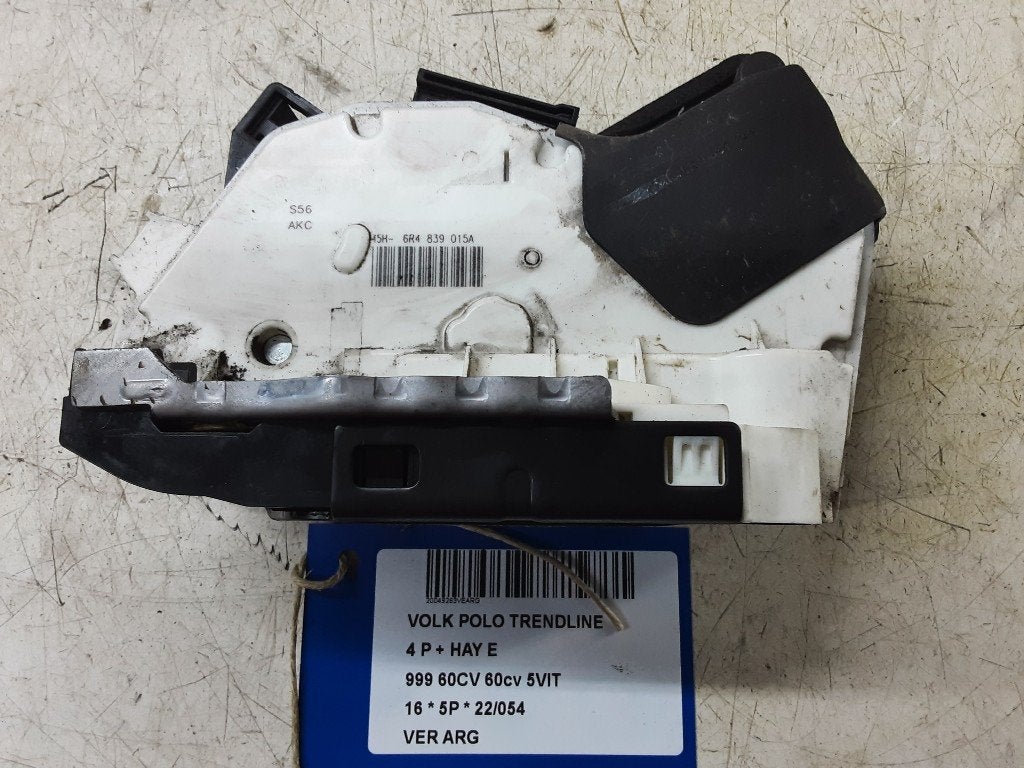 SERRURE DE PORTE ARRIÈRE GAUCHE Polo V (6R) (6R4839015A), Arrière, Volkswagen, Volkswagen AG, Utilisé