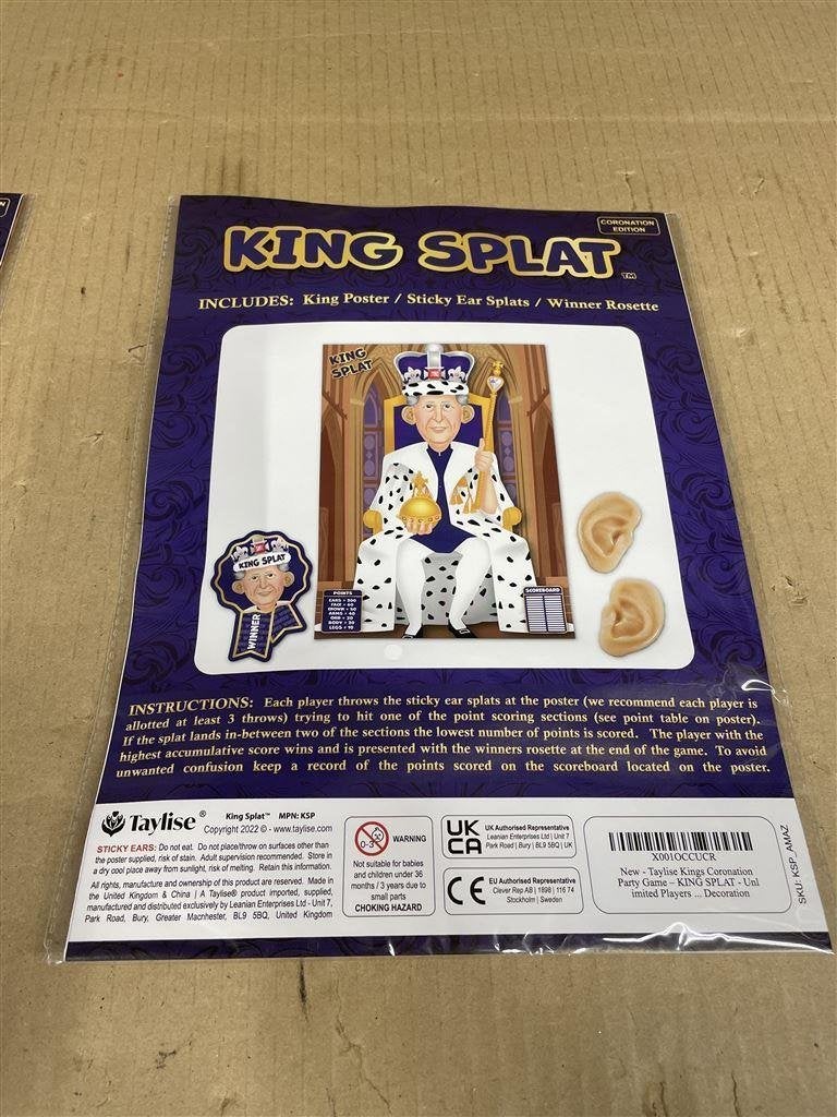 Koning Charles III - King Splat - King Charles Coronation Pa, Ophalen of Verzenden, Nieuw