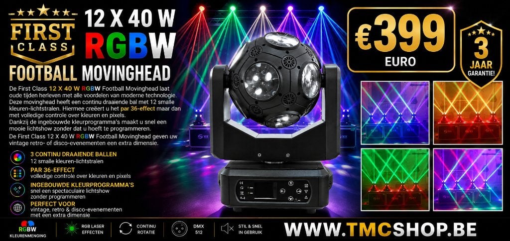 Nieuwe First Class 12 X 40 W RGBW Football Movinghead, Muziek en Instrumenten, Licht en Laser, Ophalen of Verzenden, Nieuw, Licht