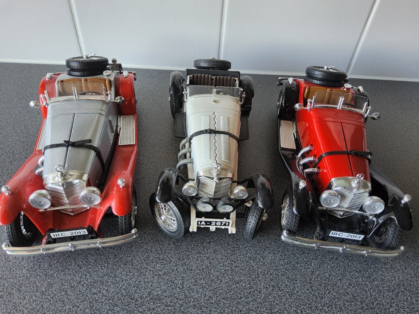 3 Mercedes SSK., Ophalen of Verzenden, Auto, Burago