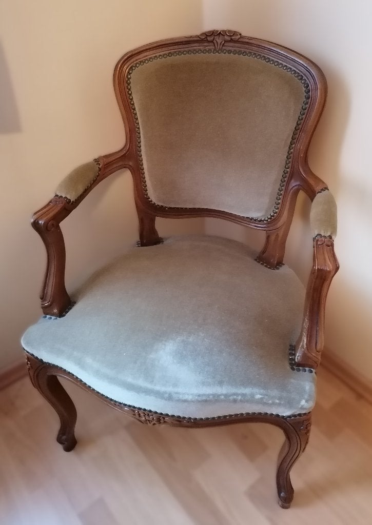 Vintage stoel te koop, Huis en Inrichting, Stoelen, Ophalen, Gebruikt, Stof, Eén