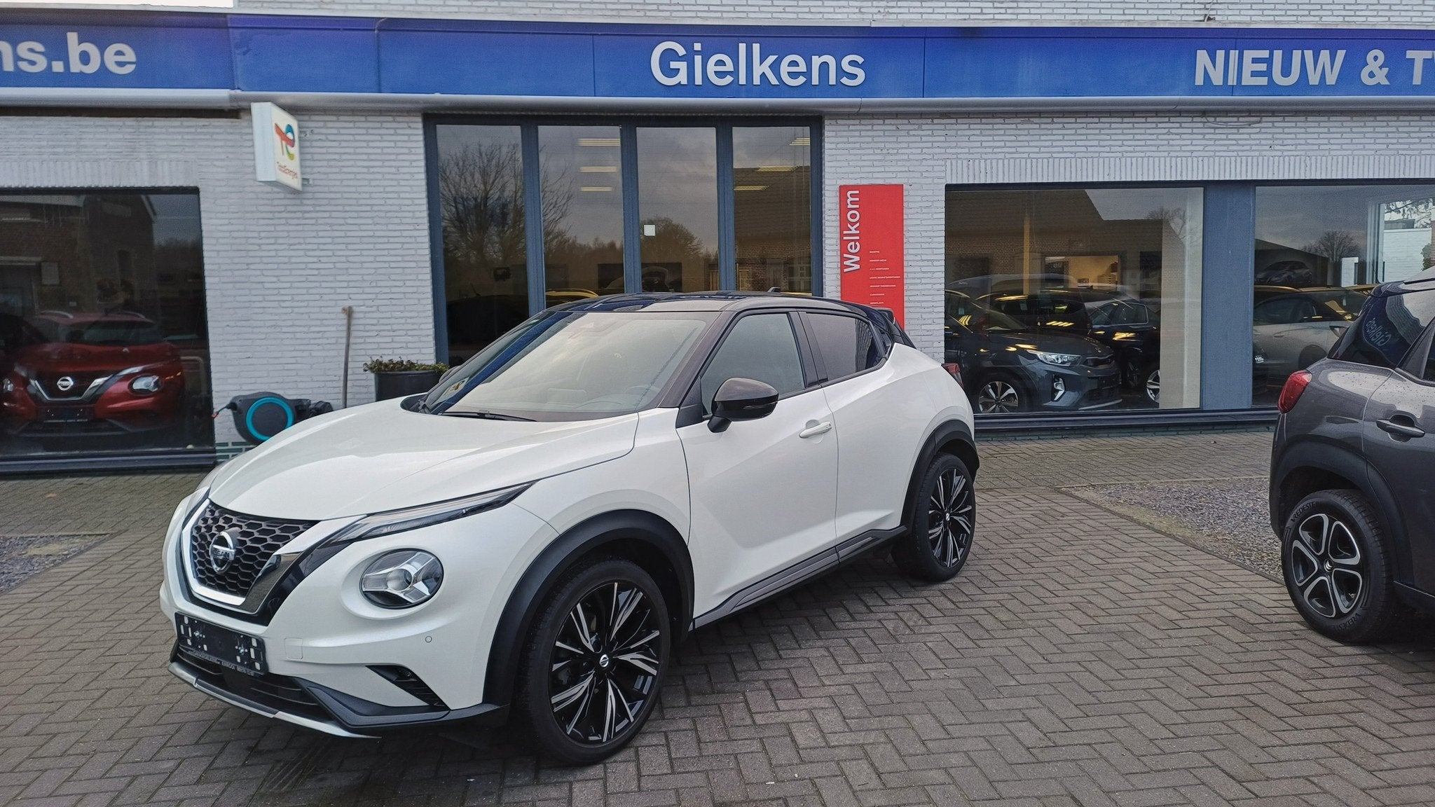 Nissan Juke 1.0 DIG-T N-Design/1 j.garantie, Voorwielaandrijving, Stof, Gebruikt, Wit