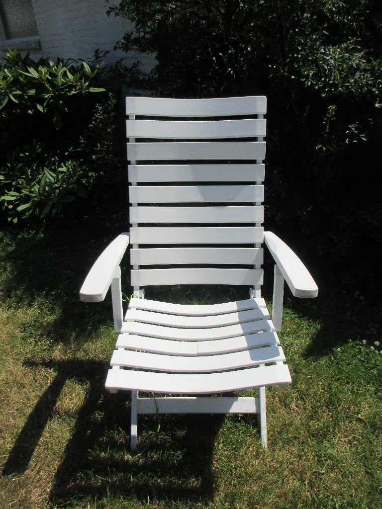 Chaises de terrasse pliables blanches, Enlèvement, Utilisé, Synthétique, Pliant