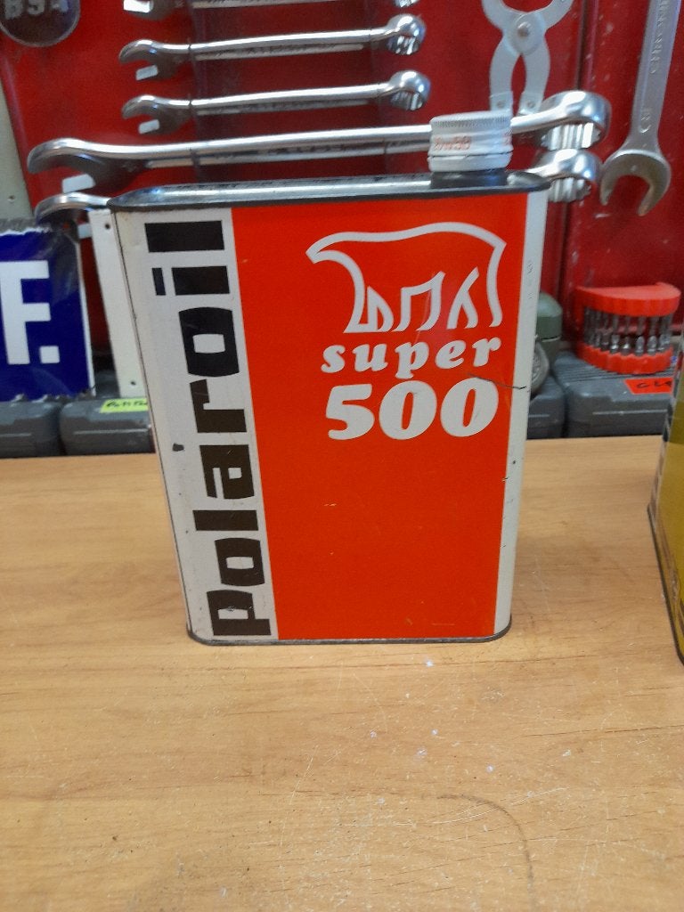 oude lege oliekan Polaroil Super 500, Verzenden, Gebruikt, Overige typen