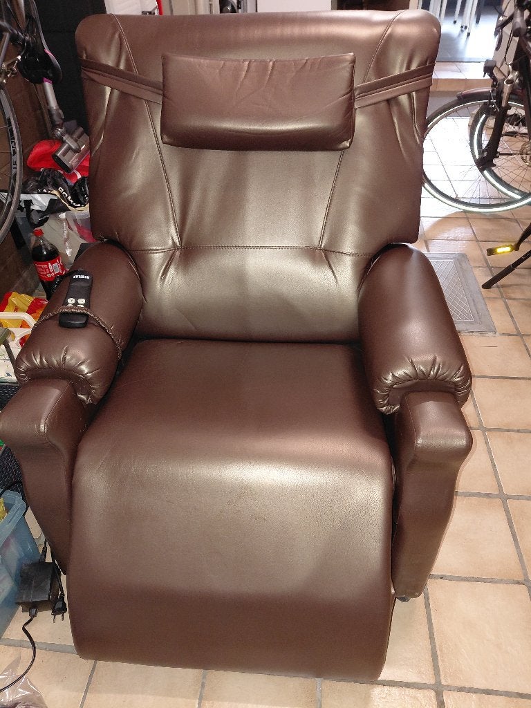 Elektrische relaxzetel, Huis en Inrichting, Ophalen, Gebruikt, 75 tot 100 cm, Leer