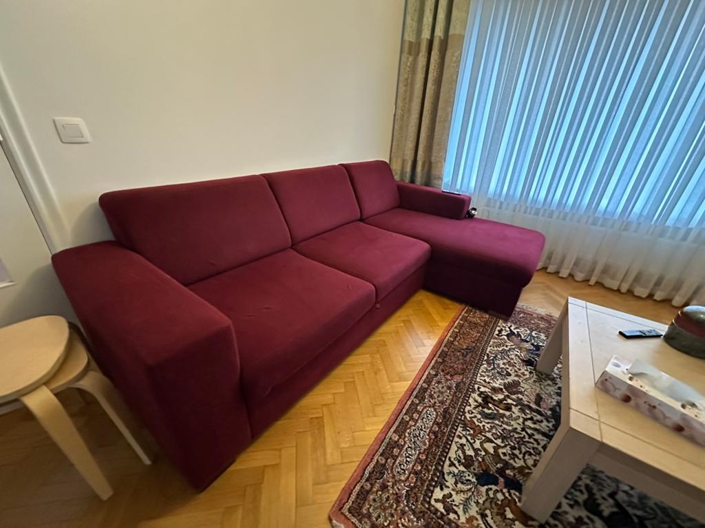 Slaapbank zetel in goede staat, Maison & Meubles, Canapés | Salons, Comme neuf, Banc d'angle, Quatre personnes ou plus, 250 à 300 cm