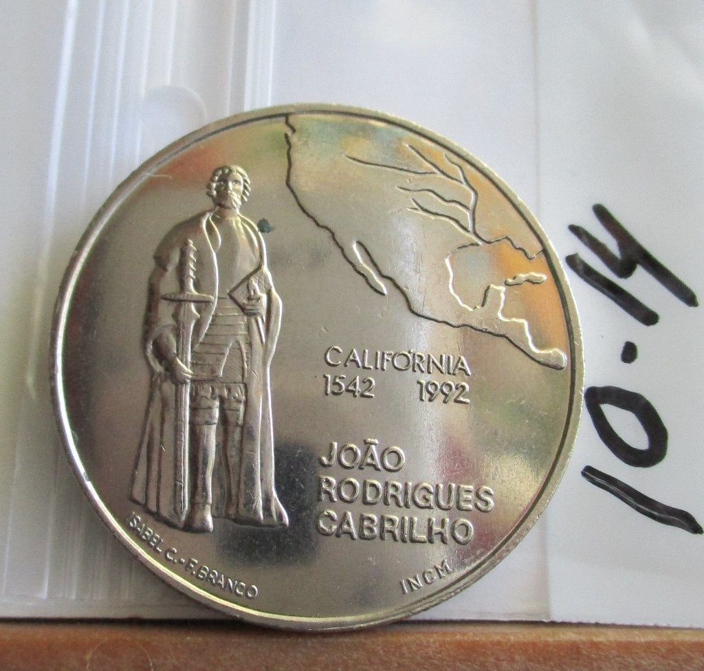 10.14a-1992-CALIFORNIA-JOÃO RODRQUES  CABRILHO-1542- 200 Esc, Postzegels en Munten, Munten | Europa | Euromunten, Verzenden, Portugal