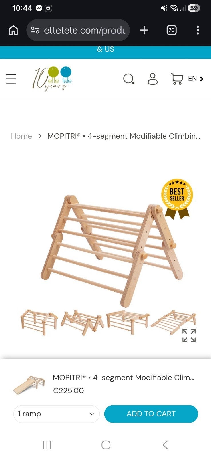 Houten klimrek Ette Tete, Kinderen en Baby's, Ophalen, Gebruikt