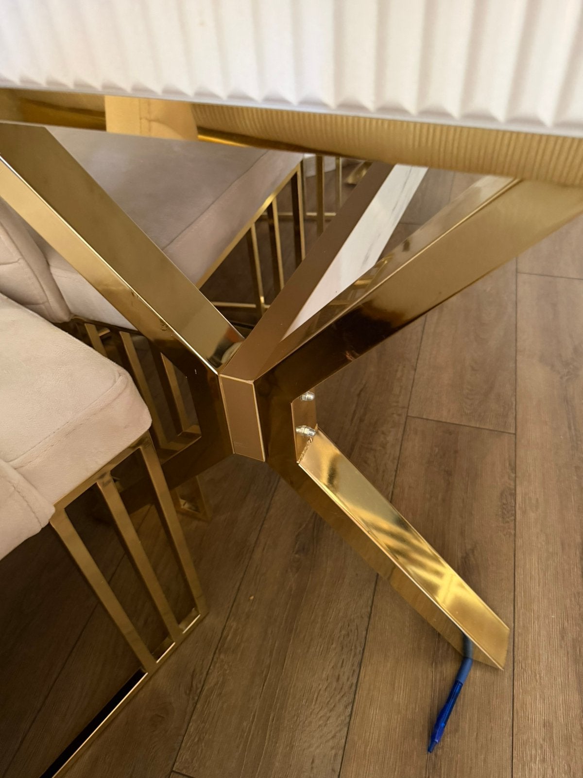 Table à manger avec 6 chaises, Maison & Meubles, Cinq personnes ou plus, Comme neuf, Enlèvement, Table en marbre