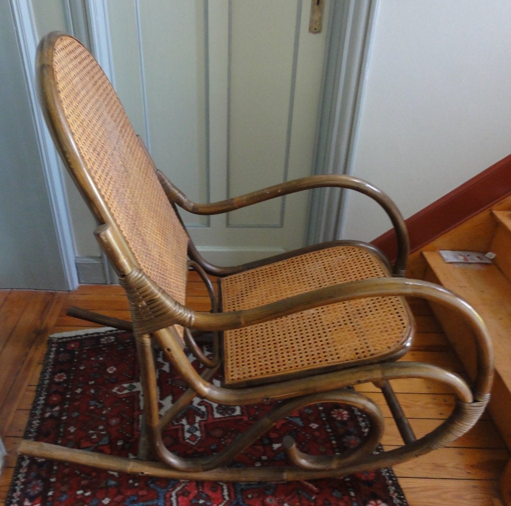 chaise à bascule, Maison & Meubles, Osier ou Rotin, Vintage, Brun, Enlèvement