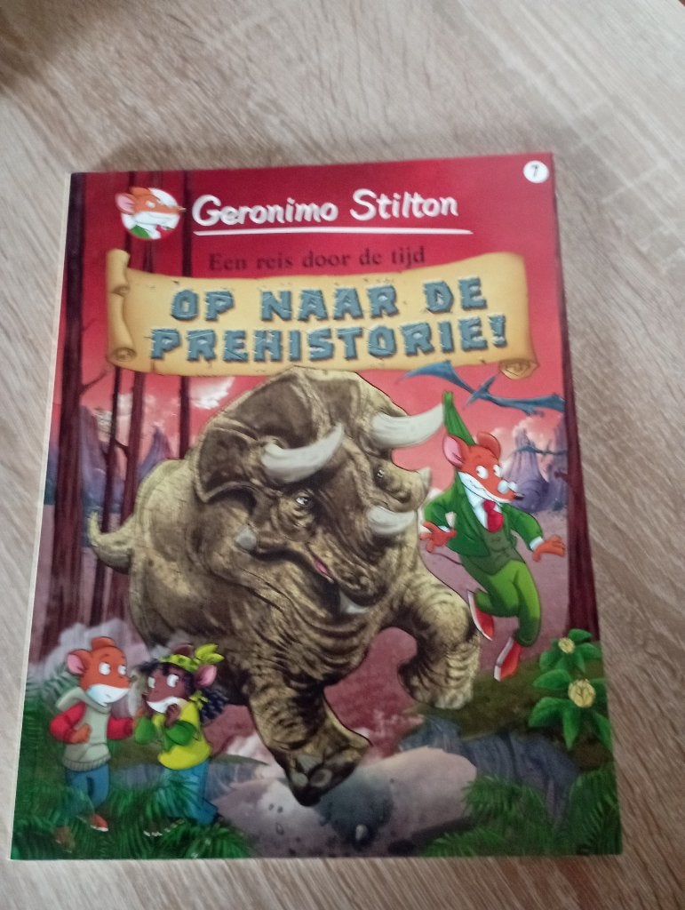 strip geronimo stilton : op naar de prehistorie, Eén stripboek, Ophalen of Verzenden, Zo goed als nieuw
