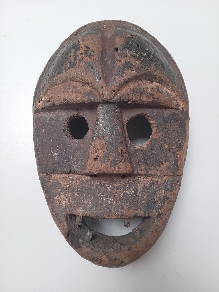 Masque africain Boa, Antiek en Kunst, Hout, Masker, 30 cm, Bruin