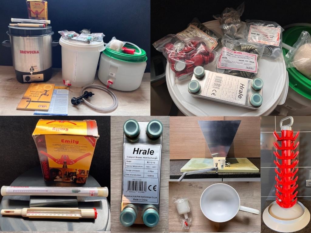 Bierbrouw set, schroter, druiprek, koeler, enz. (elektrisch), Hobby en Vrije tijd, Overige Hobby en Vrije tijd, Ophalen, Gebruikt