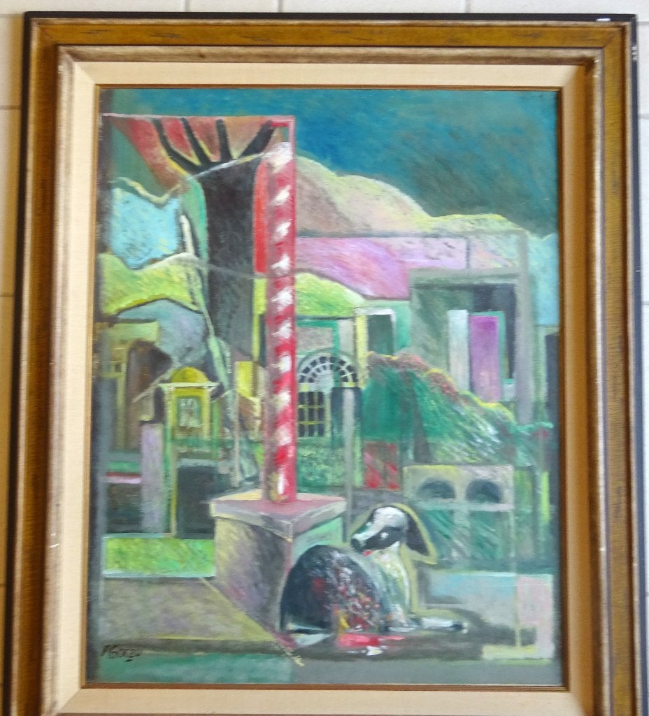 André Goezu, olie op doek, 92 x 73 cm, Exil '81, Antiek en Kunst, Ophalen
