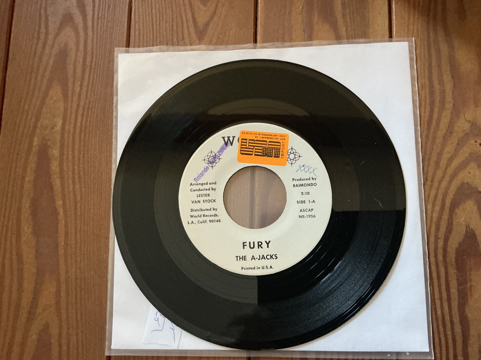 7” The A - jacks - Fury, Promo, Ophalen of Verzenden, Gebruikt