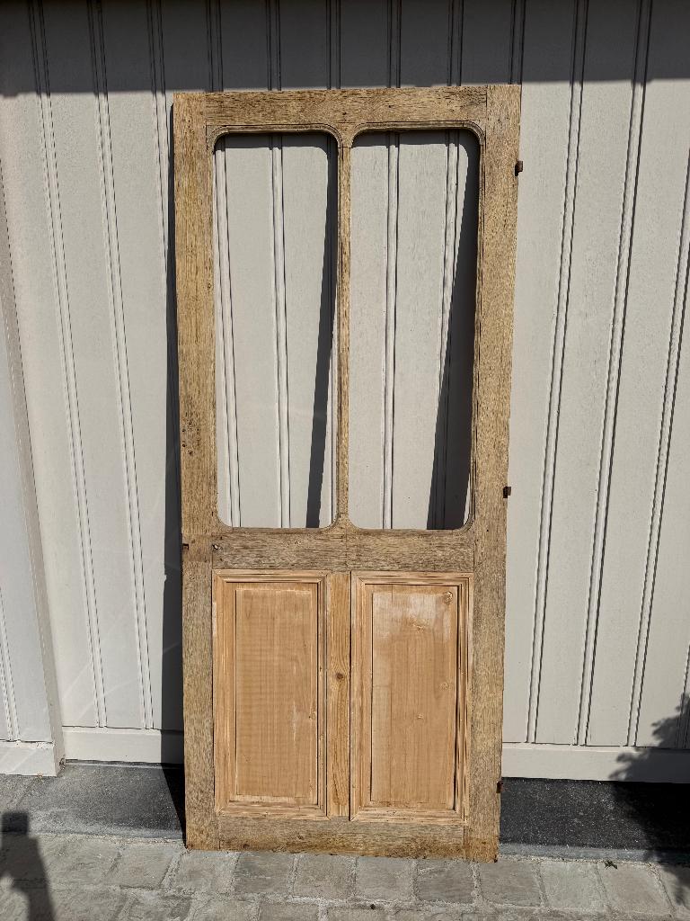 Stijlvolle oude eiken binnendeur, Doe-het-zelf en Bouw, Deuren en Vliegenramen, Ophalen, Gebruikt, Minder dan 80 cm, Binnendeur