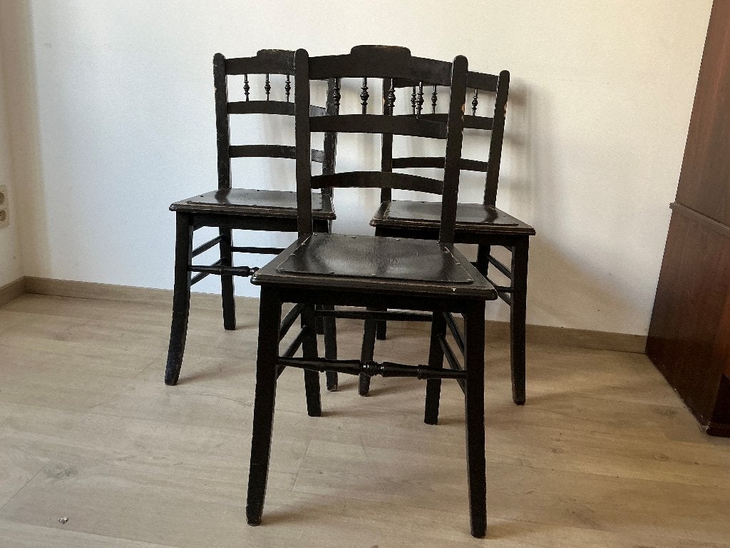 3 bruin geverfde stoelen, Huis en Inrichting, Ophalen, Gebruikt, Klassiek, Hout