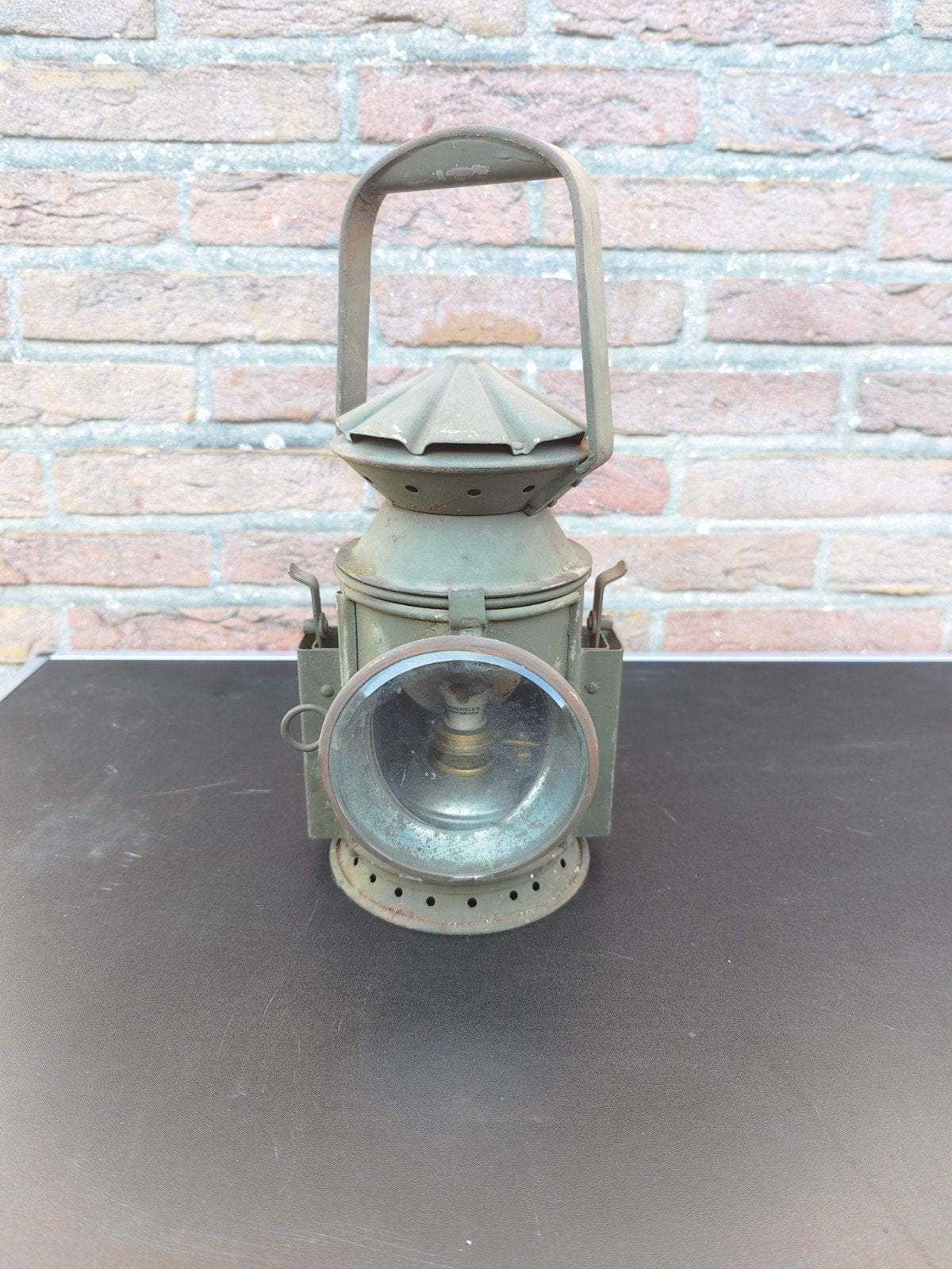 Lampe de signalisation militaire ancienne à huile — Wakefiel, Collections, Enlèvement ou Envoi