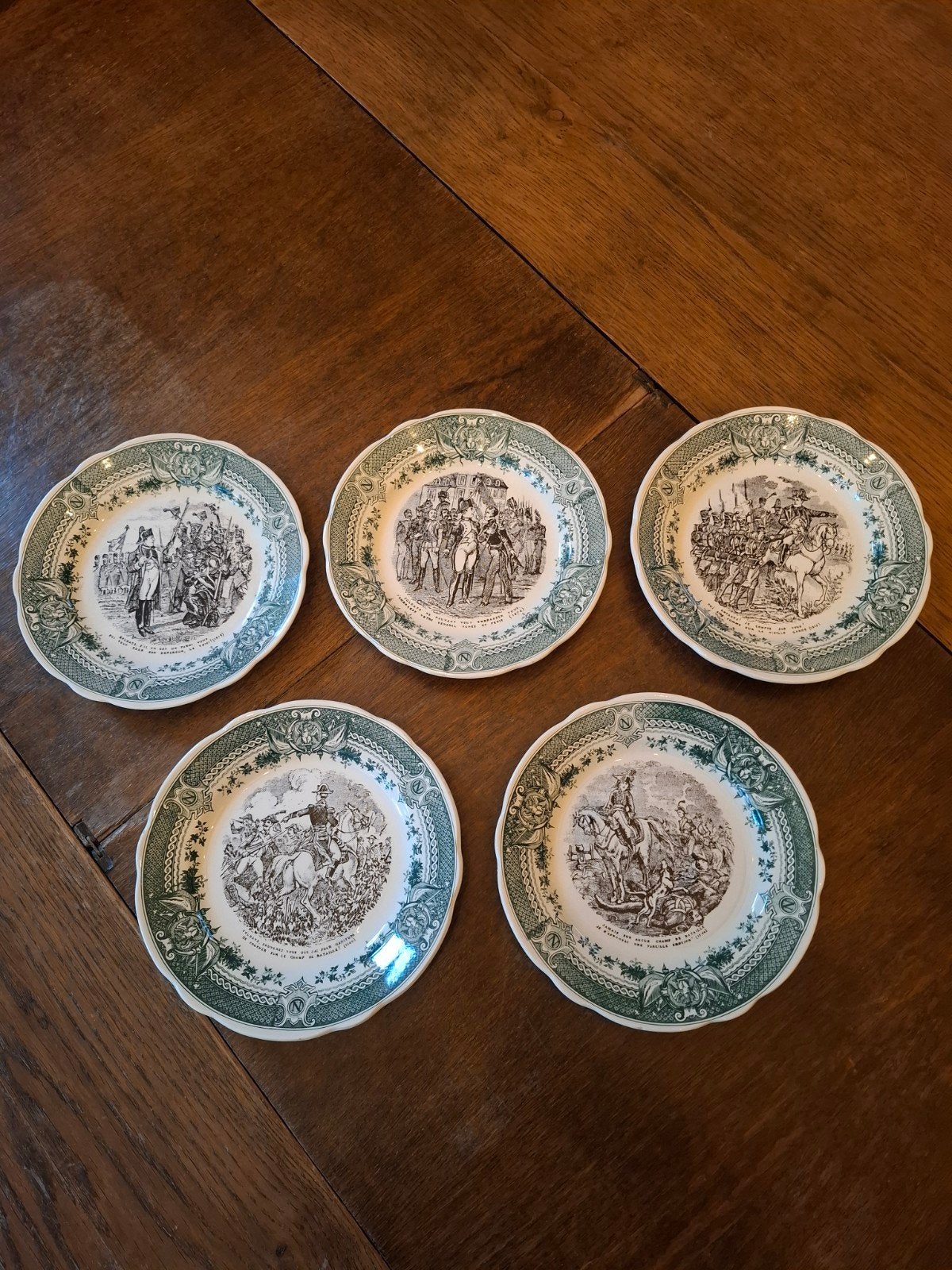 Vintage Sarreguemines borden met Napoleon taferelen, Ophalen of Verzenden