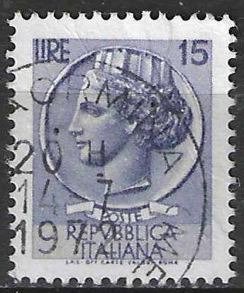 Italie 1968/1972 - Yvert 997 - Munt van Syracuse - 15 l (ST), Verzenden, Gestempeld