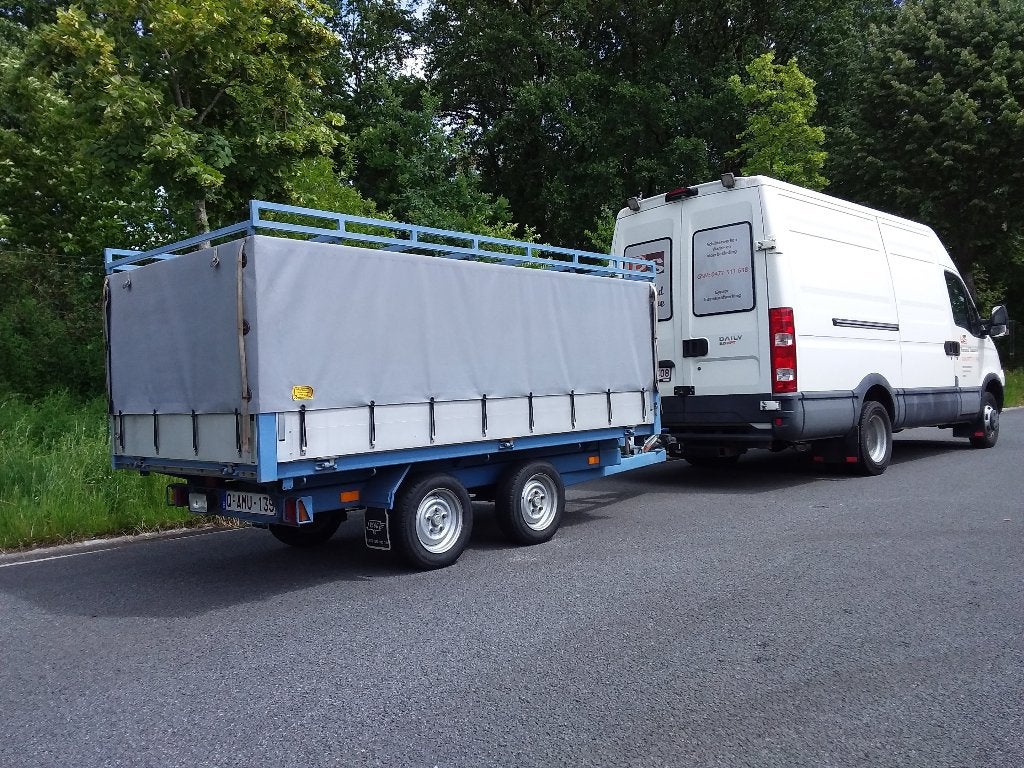 Kiepaanhangwagen dubbelasser-geremd, Auto diversen, Aanhangers en Bagagewagens, Zo goed als nieuw, Ophalen