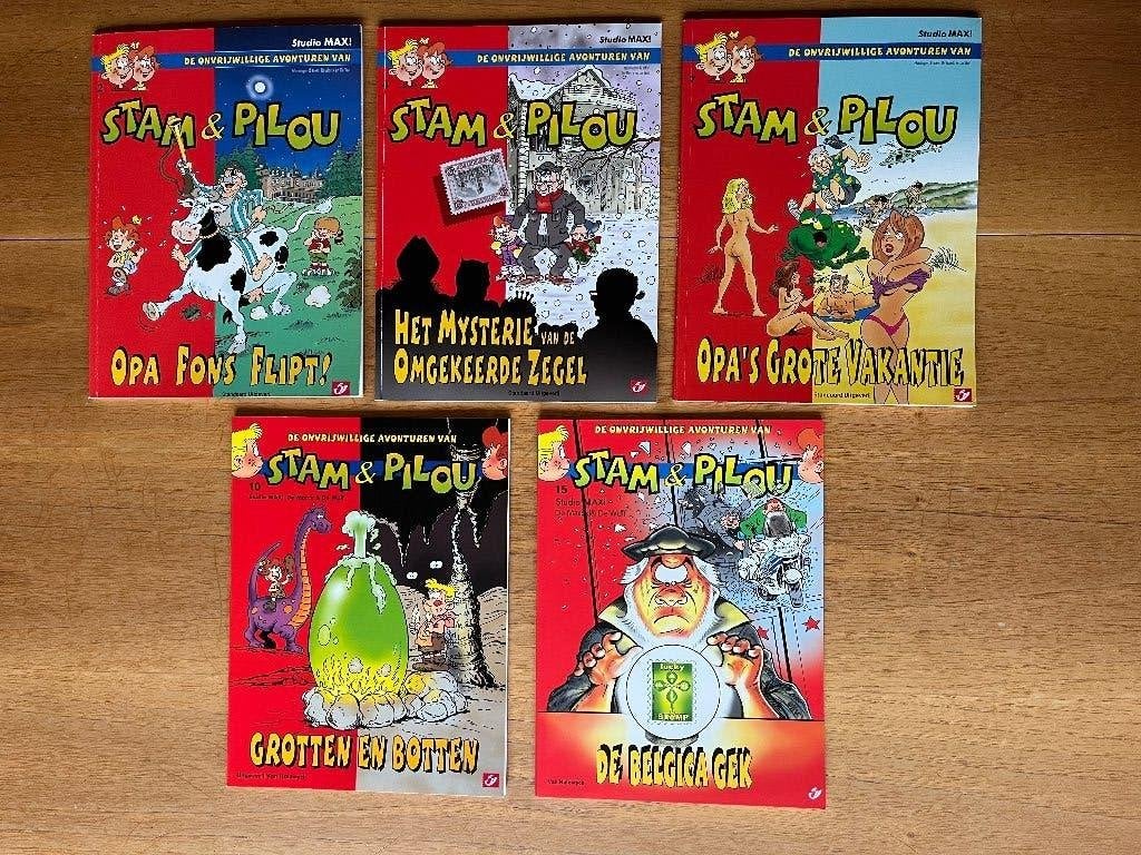 lot Stam & Pilou strips, Meerdere stripboeken, Ophalen of Verzenden, Zo goed als nieuw, De Marck en De Wulf