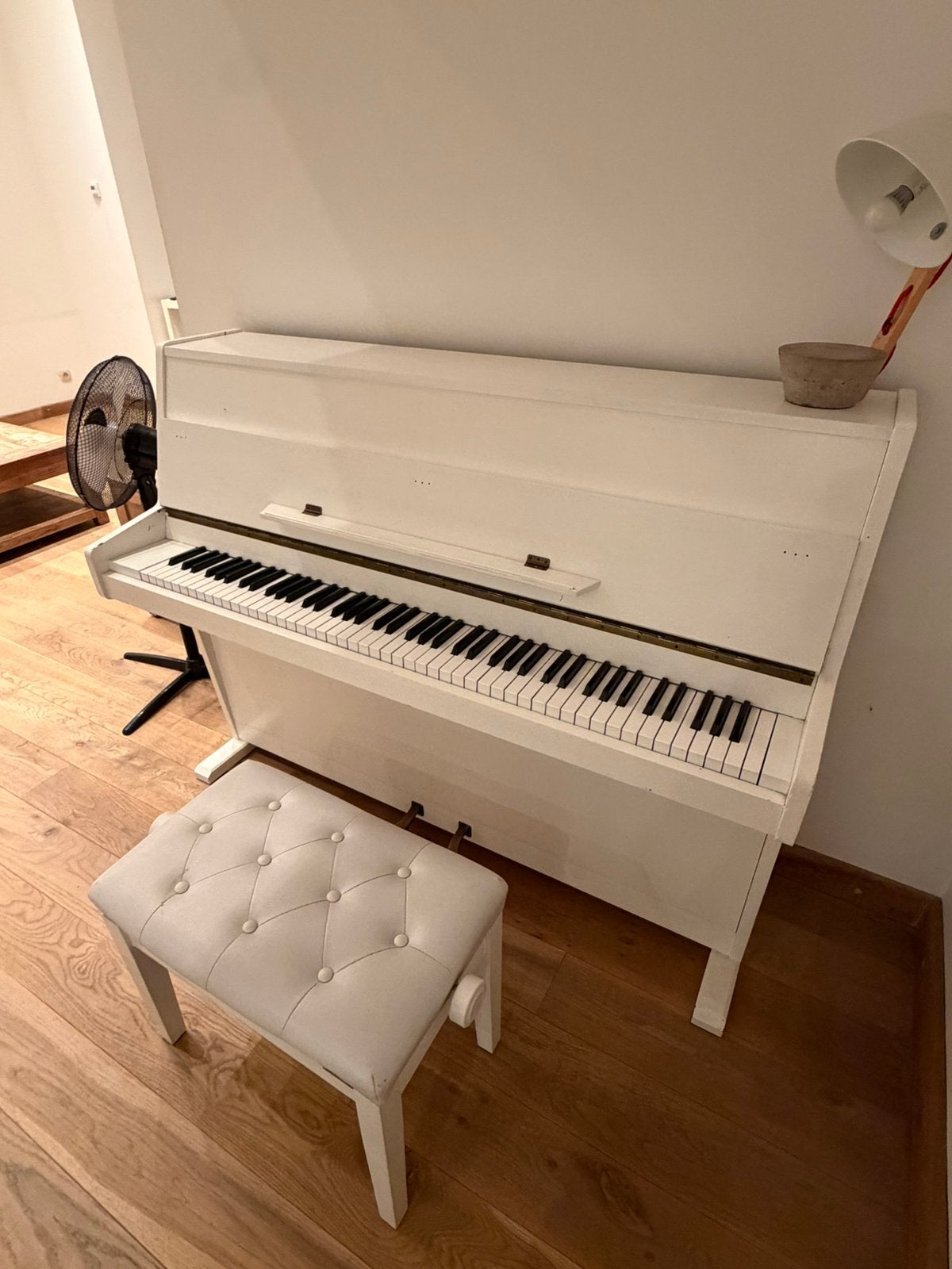 Witte piano, Muziek en Instrumenten, Ophalen, Gebruikt, Wit, Piano