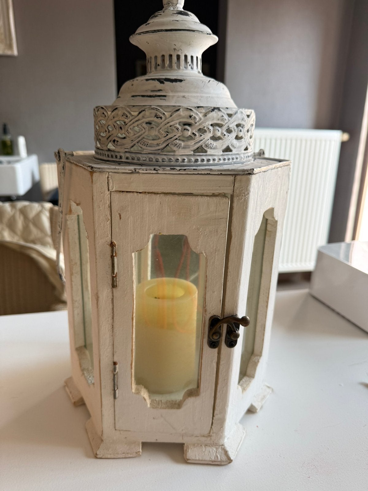 Landelijke kandelaar/kaars, Huis en Inrichting, Woonaccessoires | Kandelaars en Kaarsen, Ophalen, Zo goed als nieuw, Kaars