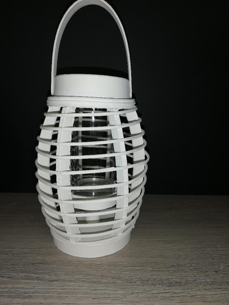 Windlicht, Huis en Inrichting, Woonaccessoires | Kandelaars en Kaarsen, Wit, Ophalen of Verzenden, Zo goed als nieuw, Hout