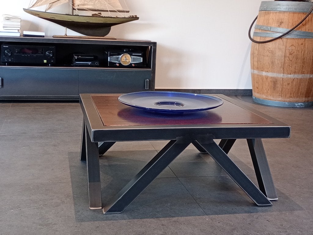 Table de salon en acier industriel, 50 à 100 cm, Carré, Enlèvement, Utilisé