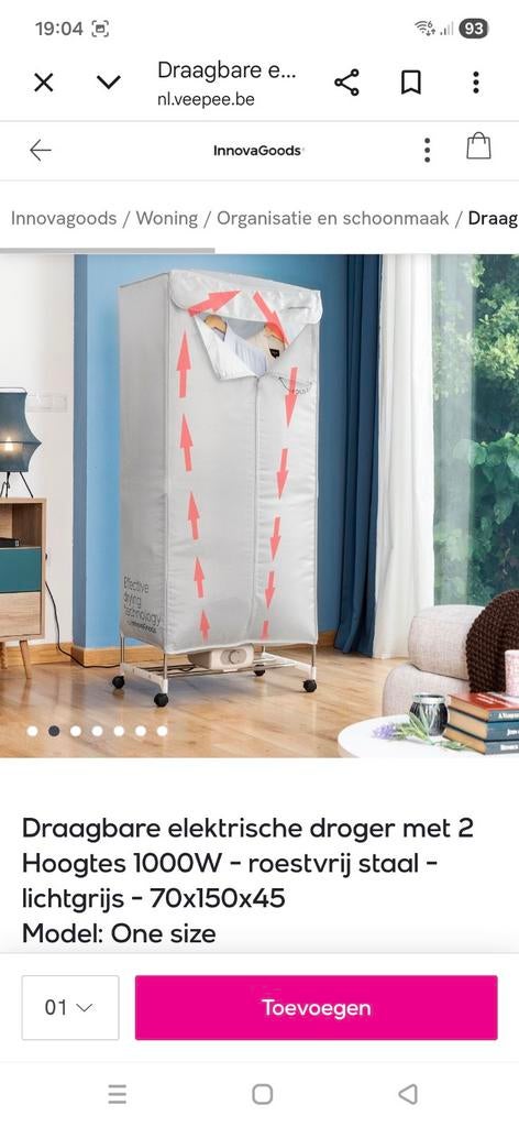 Combinaison d'un porte-vêtements et d'un étendoir à linge. a, Enlèvement