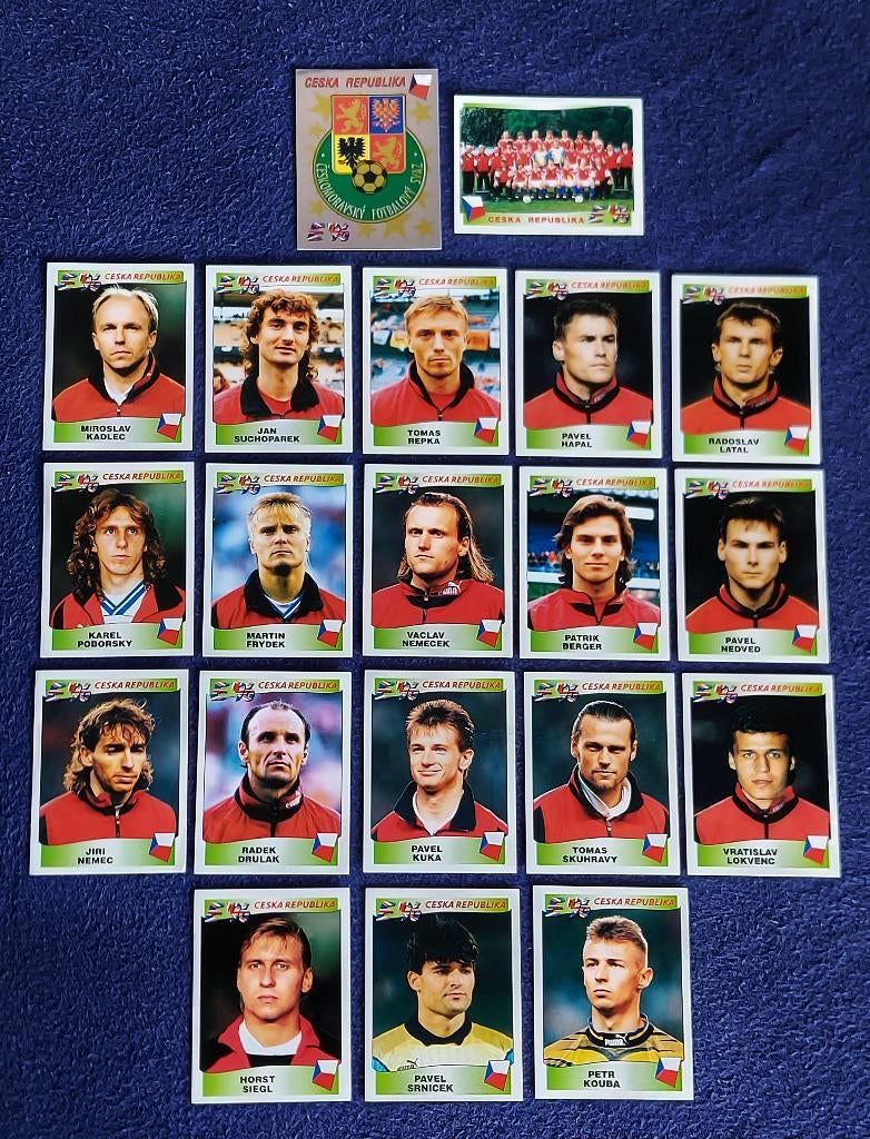 20 versch. Panini stickers voetbal ' Euro 1996 - Cescosl. ', Enlèvement ou Envoi, Neuf, Plusieurs autocollants