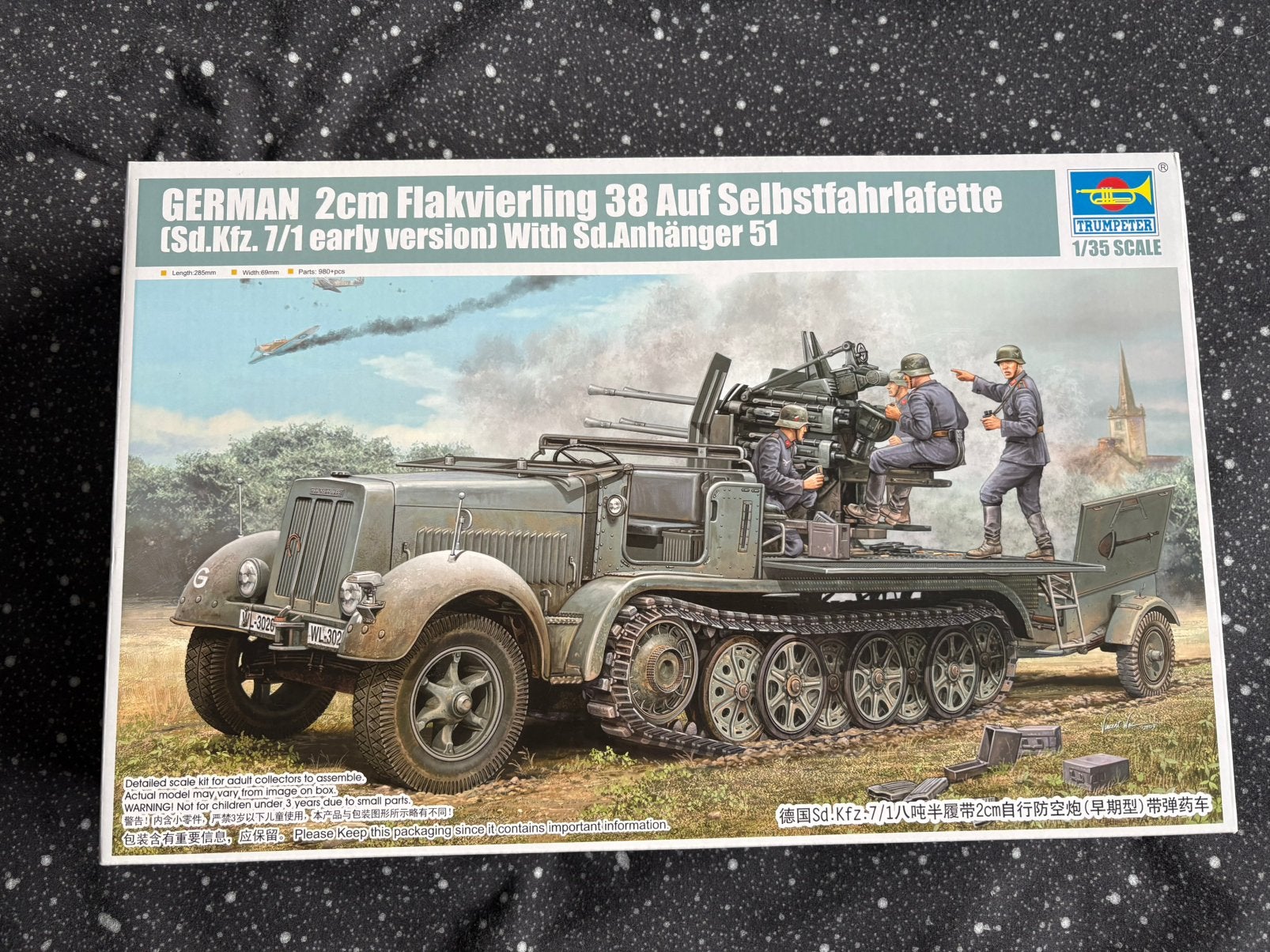 Truck German 2cm Flakvierling 1/35 Trumpeter 01523 NIEUW, Hobby & Loisirs créatifs, Neuf, Enlèvement ou Envoi, 1:32 à 1:50, Camion