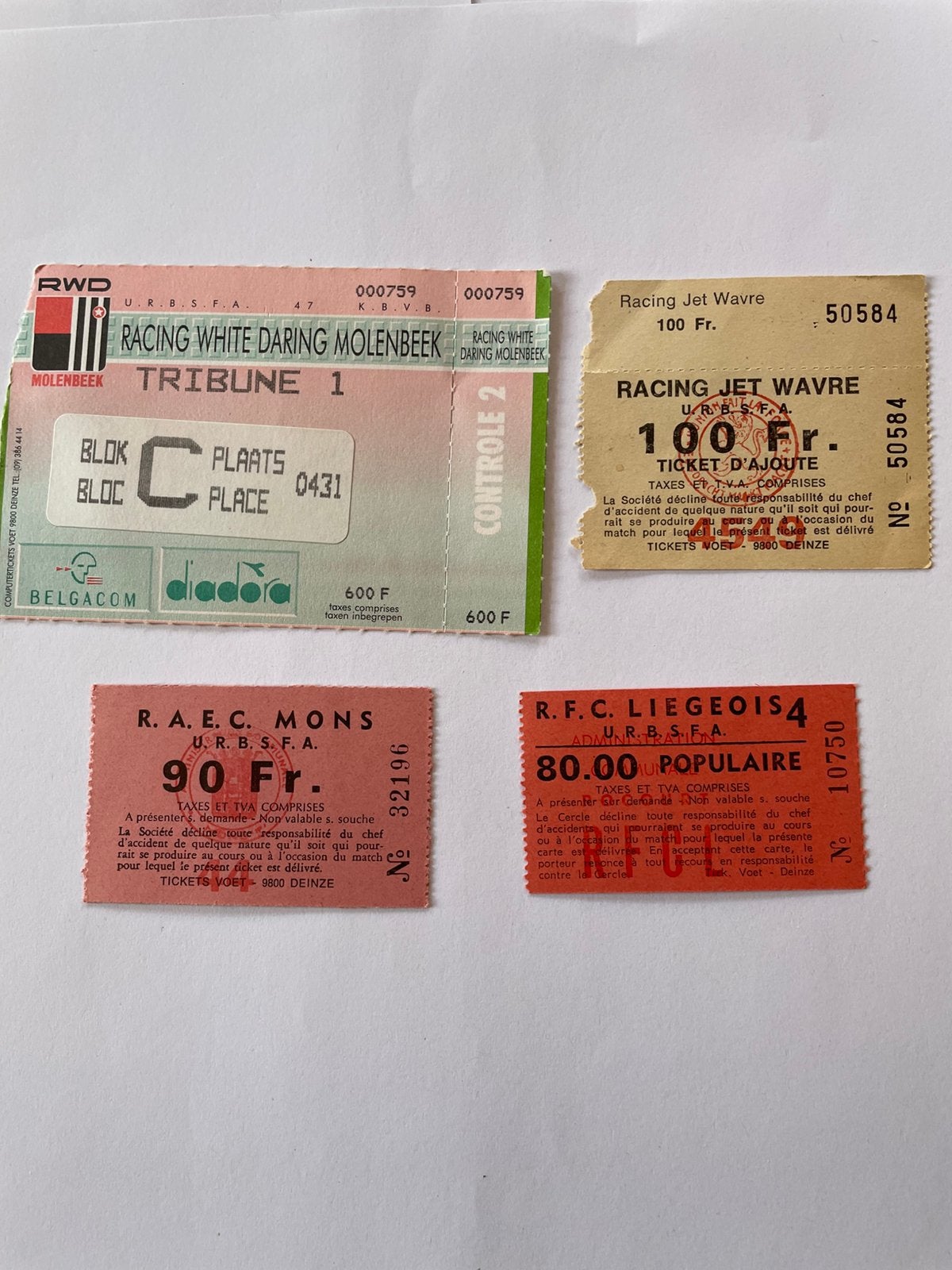 Lot tickets foot belge, Enlèvement ou Envoi, Utilisé