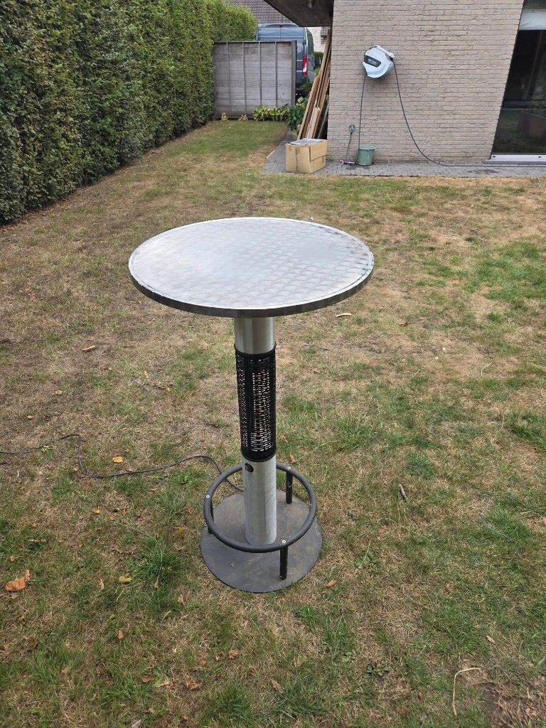 Hoge partytafel met verwarming inox, Hobby en Vrije tijd, Ophalen, Gebruikt, Overige typen